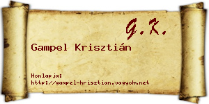 Gampel Krisztián névjegykártya